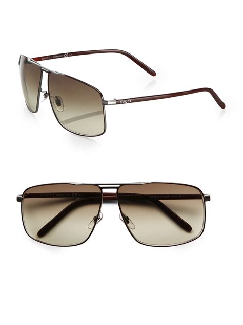 gucci men's navigator metal frame sunglasses|gucci aviator sunglasses on sale.